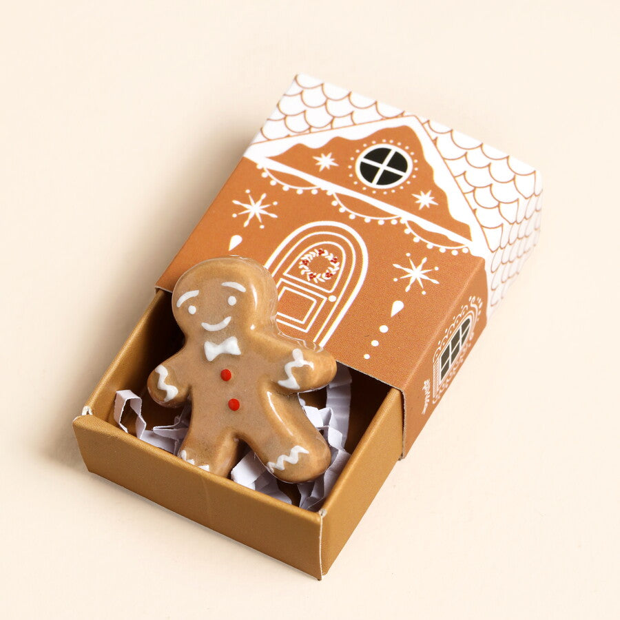 Tiny Matchbox Ceramic (Gingerbread Man)