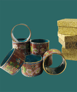 Vintage Cloisonne Napkin Rings (Set of 8)