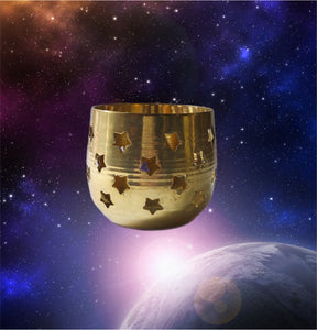 Vintage Brass Celestial Tea Light Holder (Style B)