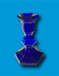 Vintage Cobalt Glass Candle Holder