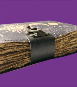 Dark Purple Leather Celestial Journal