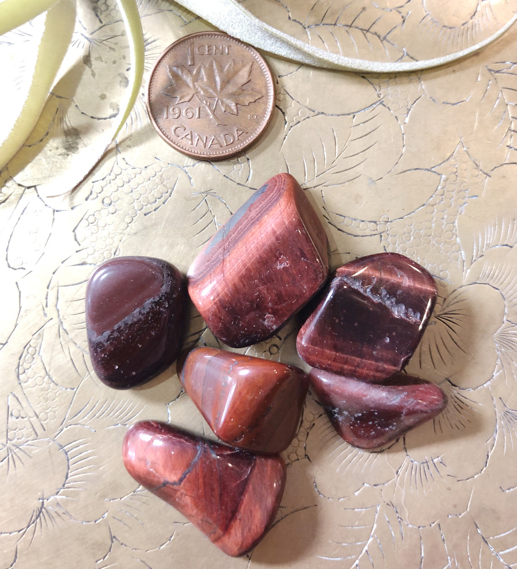 Red Tiger's Eye Tumbled Gemstone