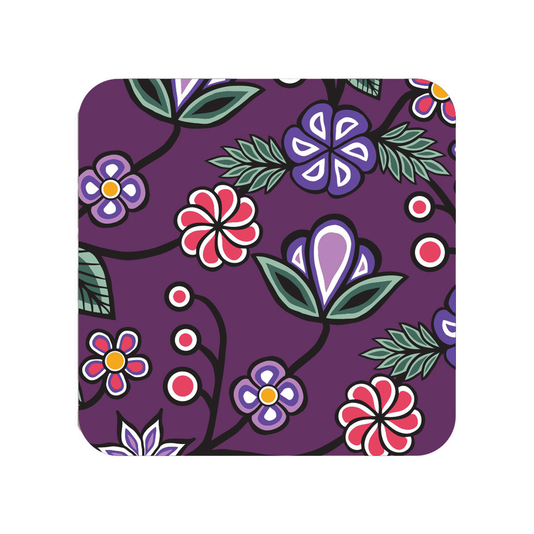 Ojibwe Florals Cork Backed Coasters [Storm Angeconeb]