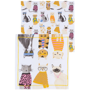 Feline Fine Floursack Dish Towels Pair