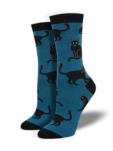 Women's Bamboo Black Cat Socks