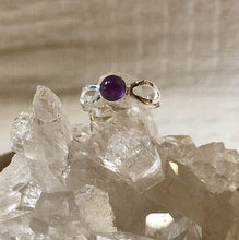 Load image into Gallery viewer, Silver Ring with Amethyst in Raised Setting
