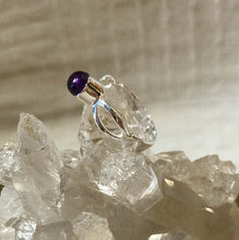 Load image into Gallery viewer, Silver Ring with Amethyst in Raised Setting
