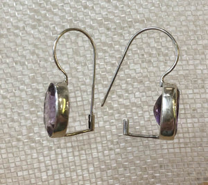 Faceted Oval Amethyst Earrings