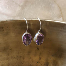 Load image into Gallery viewer, Faceted Oval Amethyst Earrings

