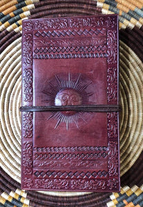 Handmade Leather-Bound Sun Journal