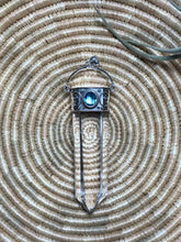 Load image into Gallery viewer, Long Quartz Pendant with Blue Topaz
