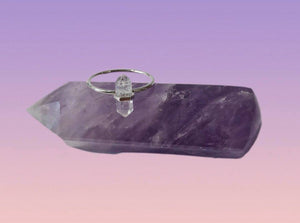 Silver Ring with Quartz Point