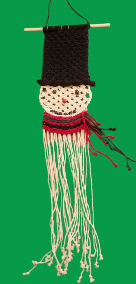 Vintage Macrame Snowman