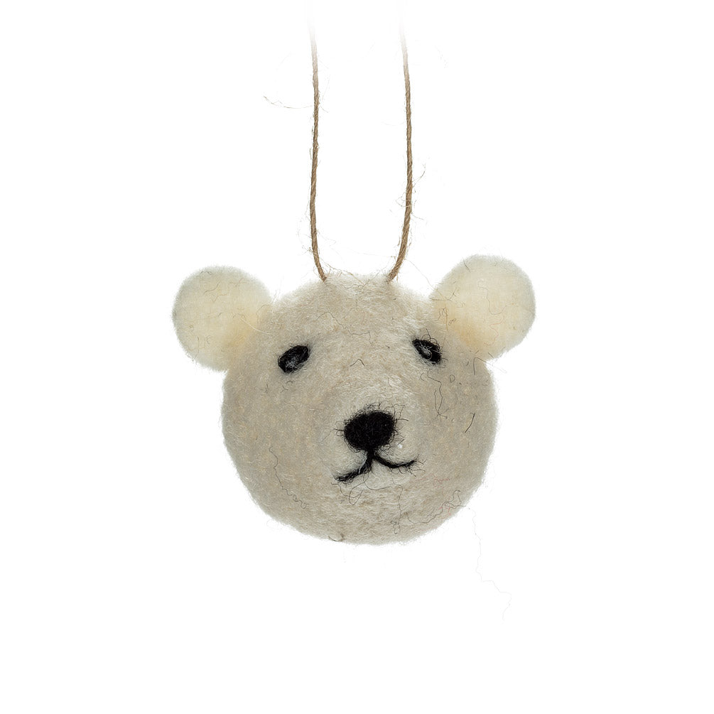 Felted Polar Bear Ornament
