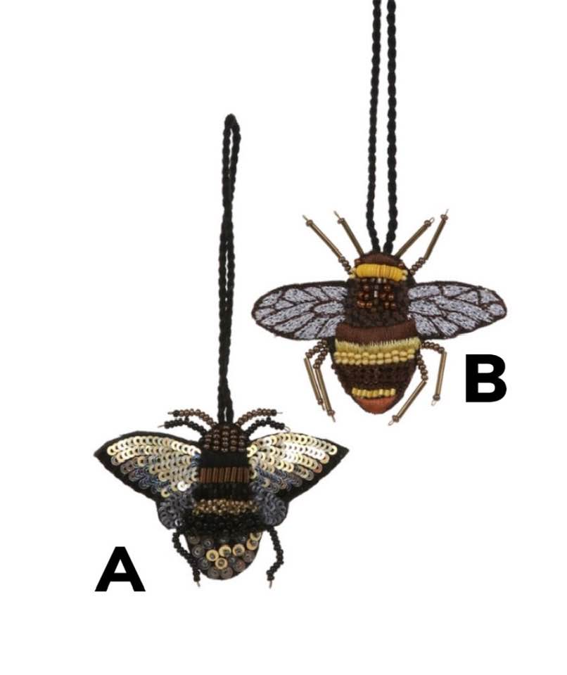 Wee Beaded Bee Ornament