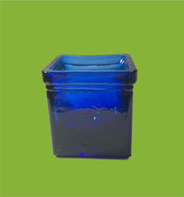 Load image into Gallery viewer, Vintage Cobalt Square Candle Holder
