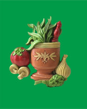 Load image into Gallery viewer, Vintage Plastic Kitchen Art (Mortar &amp; Pestle with Veggies)
