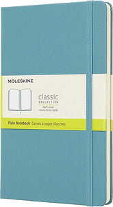 Moleskine Classic Notebook | Hard Cover | Large (5" x 8.25") | Plain/Blank | Reef Blue | 240 Pages