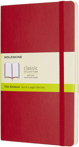 Moleskine Classic Notebook [Soft Cover | Large (5" x 8.25")| Plain/Blank | Scarlet Red | 192 Pages]