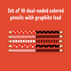 Two-Faced Pencils (10 Graphite & Red Bicolored Pencils)