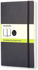 Moleskine Classic Notebook [Soft Cover | Large (5" x 8.25") | Plain/Blank | Black | 192 Pages]
