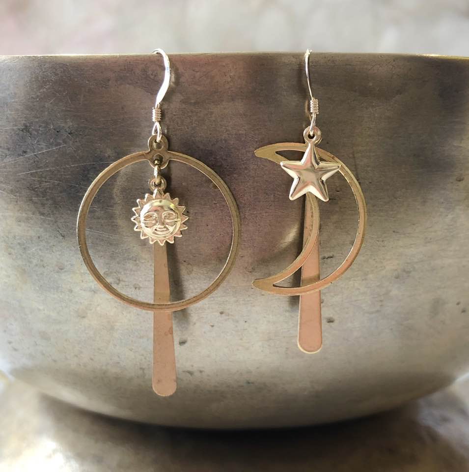 Celestial Brass Earrings