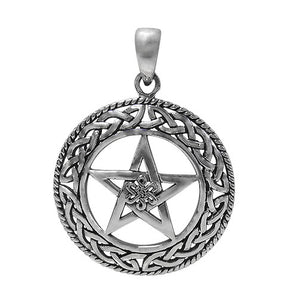 Sterling Silver Celtic Pentacle with Celtic Knot Centre