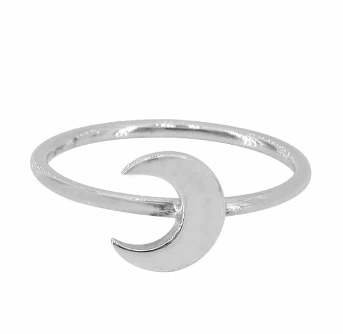 Sterling Silver Crescent Moon Ring