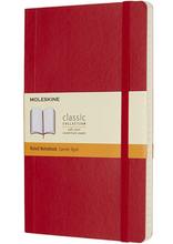 Load image into Gallery viewer, Moleskine Classic Notebook [Soft Cover| Large (5&quot; x 8.25&quot;) | Ruled/Lined |Scarlet Red | 192 Pages]
