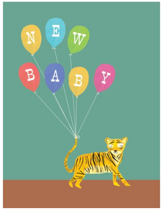 Tiger With Balloons New Baby