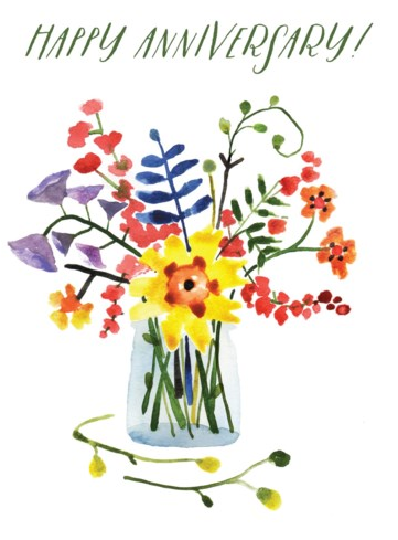 Happy Anniversary Watercolour Bouquet