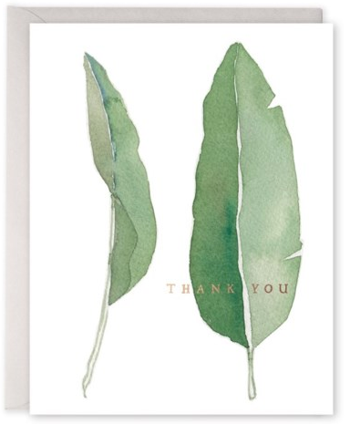 Thank You (Watercolour Leaves)