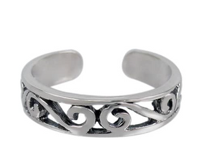 Sterling Silver Toe Ring [Swirl Band]