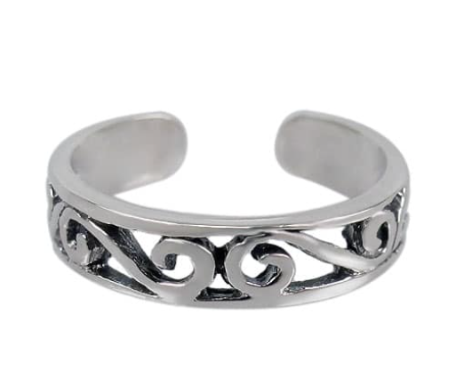 Sterling Silver Toe Ring [Swirl Band]