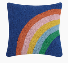 Load image into Gallery viewer, Rainbow on Blue Hook Pillow
