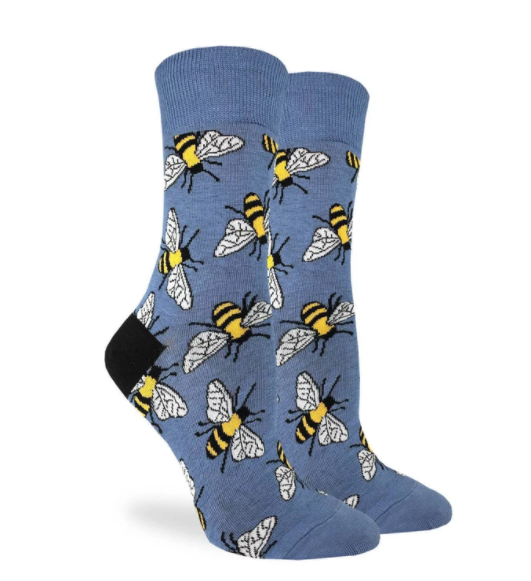 Women's Bees on Blue Socks