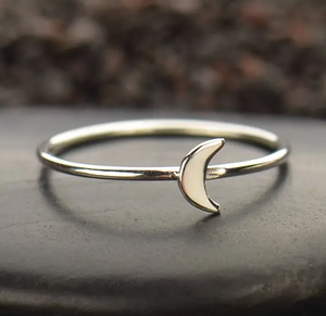 Tiny Moon Silver Ring