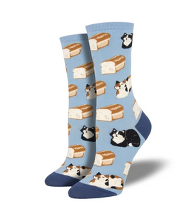 Women's Cat Loaf Socks (Blue)