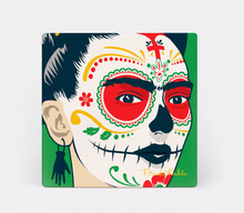 Load image into Gallery viewer, Frida Kahlo Sugar Skull Coasters (Set of 4)
