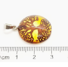 Load image into Gallery viewer, Tree of Life Amber Cameo Pendant
