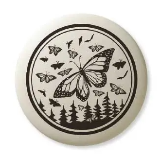 Monarch Butterfly - Round Porcelain Pendant
