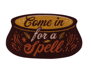 Cauldron Shaped "Come In For A Spell" Doormat