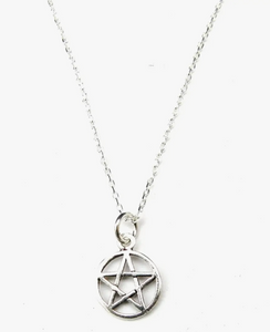Tiny Silver Pentacle Pendant with Chain