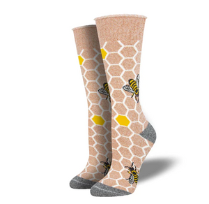 Women's Recycled Cotton Honey Bee Socks