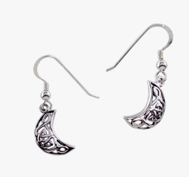 Small Celtic Moon Earrings