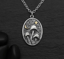 Load image into Gallery viewer, Sterling Silver Oval Mushrooms Necklace
