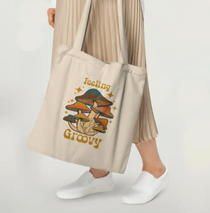 Feeling Groovy Mushroom Shopping Bag