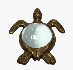 Antiqued Brass Sea Turtle Desktop Magnifying Glass