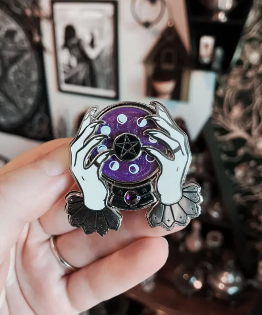 Rotating Crystal Ball Enamel Pin