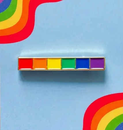 Rainbow Line Pride Pin
